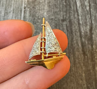 Diamond and 18K Gold Sailboat Charm