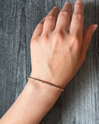 Diamond Pave Pyramid Bangle in 14K Rose Gold