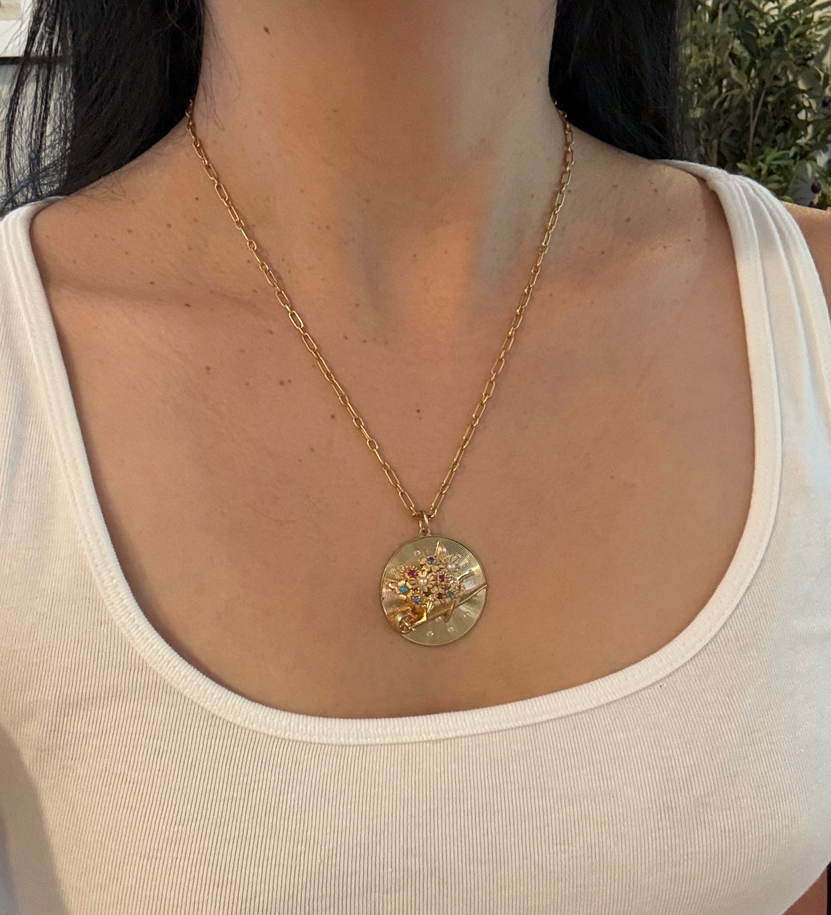 Solid Matte Paperclip 18K Gold Chain, 19.75” Long