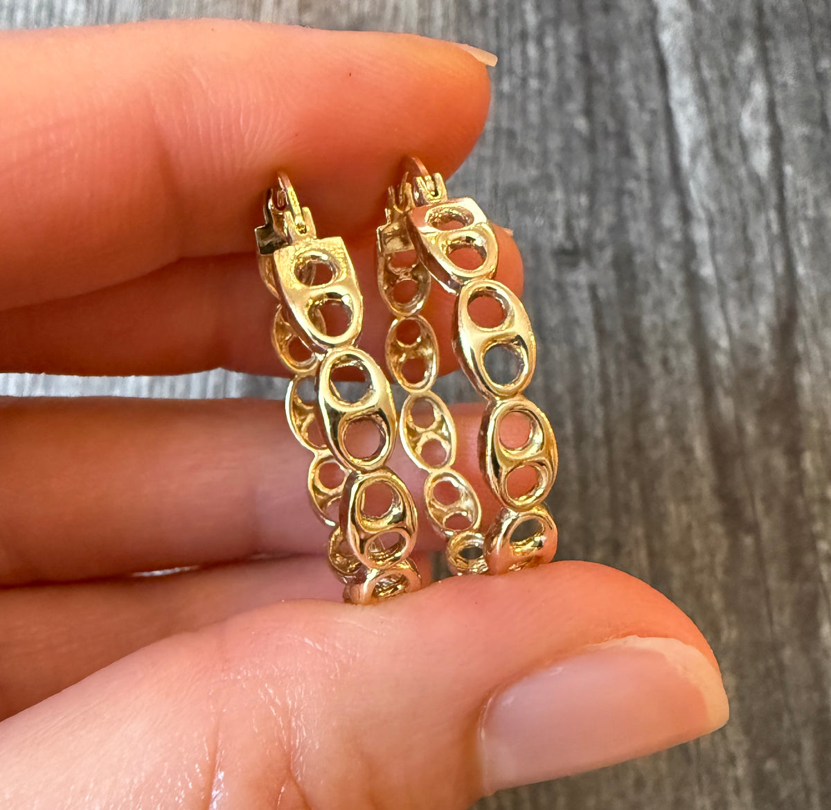 Mariner Link 10K Gold Hoop Earrings