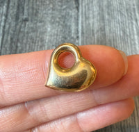 Puffy Heart Slide Charm in 14K Gold