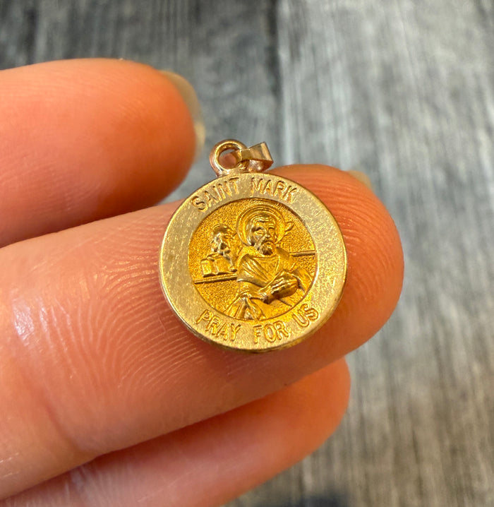 Saint Mark Medal Charm in 14K Gold
