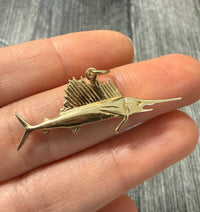 Vintage 14K Gold Marlin or Swordfish Charm