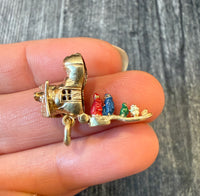 Vintage Old Woman Who Lived In Shoe Charm in 14K Gold