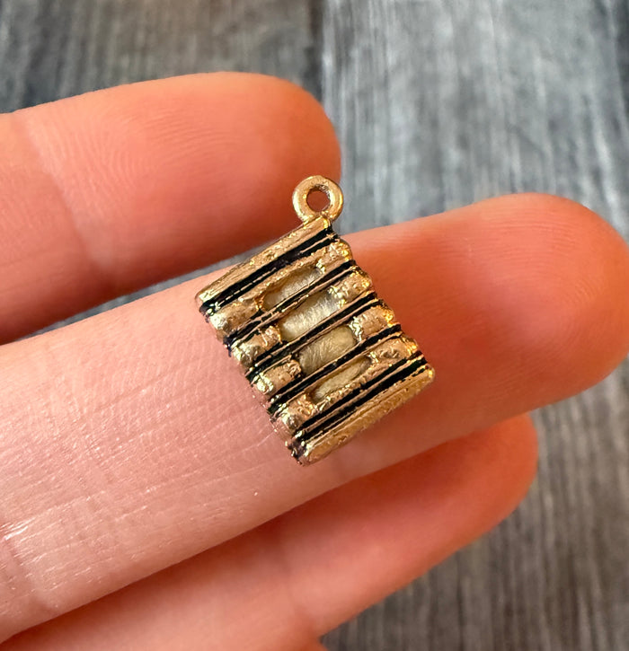 Vintage Enamel and 14K Gold Haystack Charm