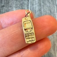 Old School Nokia Style Cell Phone Charm in 14K Gold