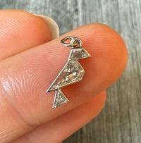 Art Deco Janesich Fancy Cut Diamond Bird Charm in Platinum (H)
