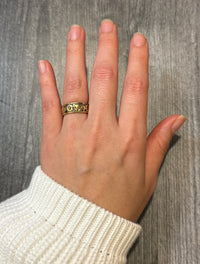 Vintage Flower and Bell Eternity Band in 14K Gold, Size 6.75 (S)