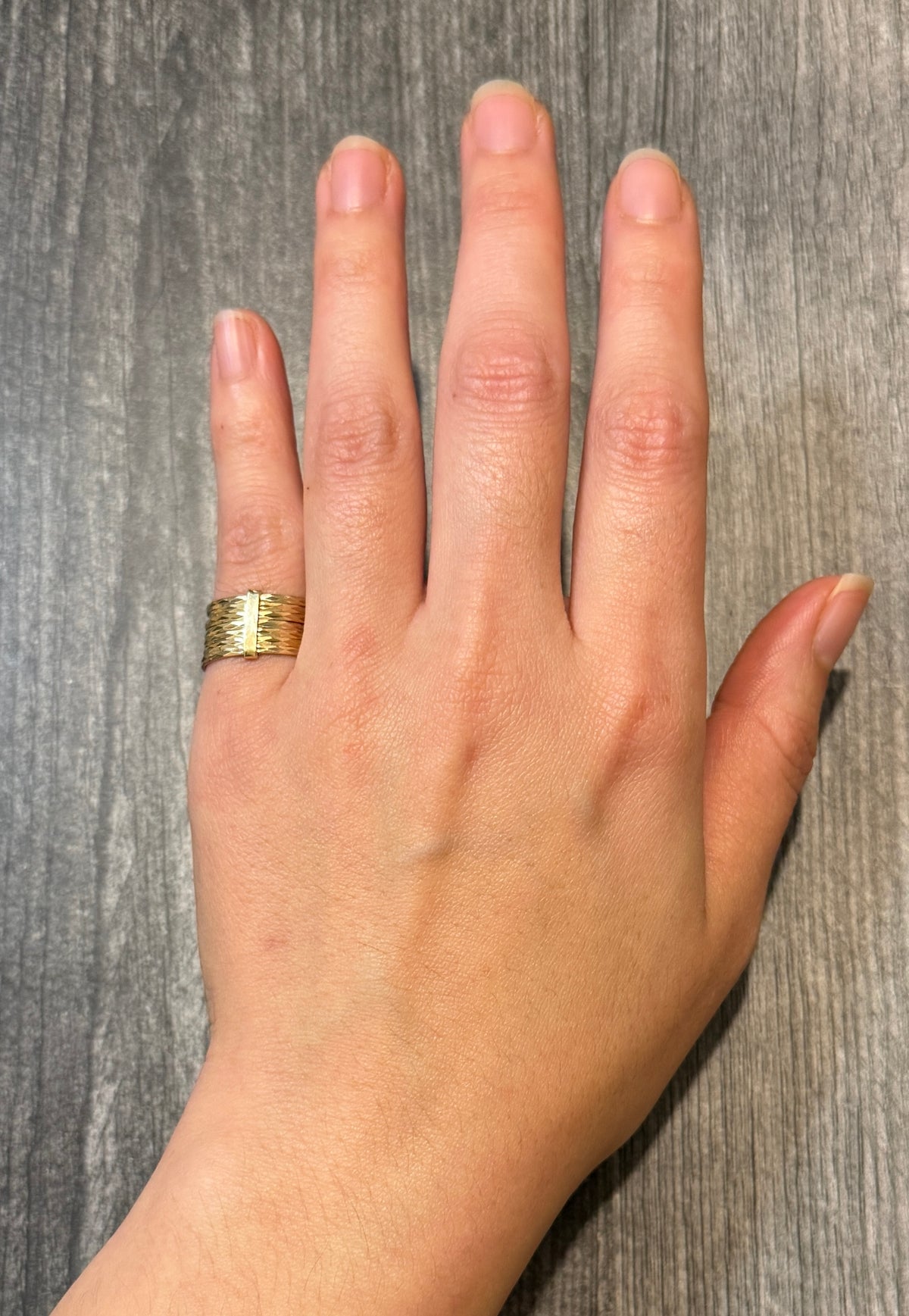 Vintage Faceted Harem Ring in 14K Gold, Size 5 (S)