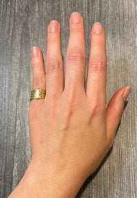 Vintage Faceted Harem Ring in 14K Gold, Size 5 (S)
