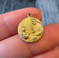 Vintage Holy Communion Medal Charm in 14K Gold