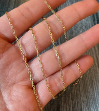 Thin 14K Gold Mariner Link Chain, 18.5" Long (S)
