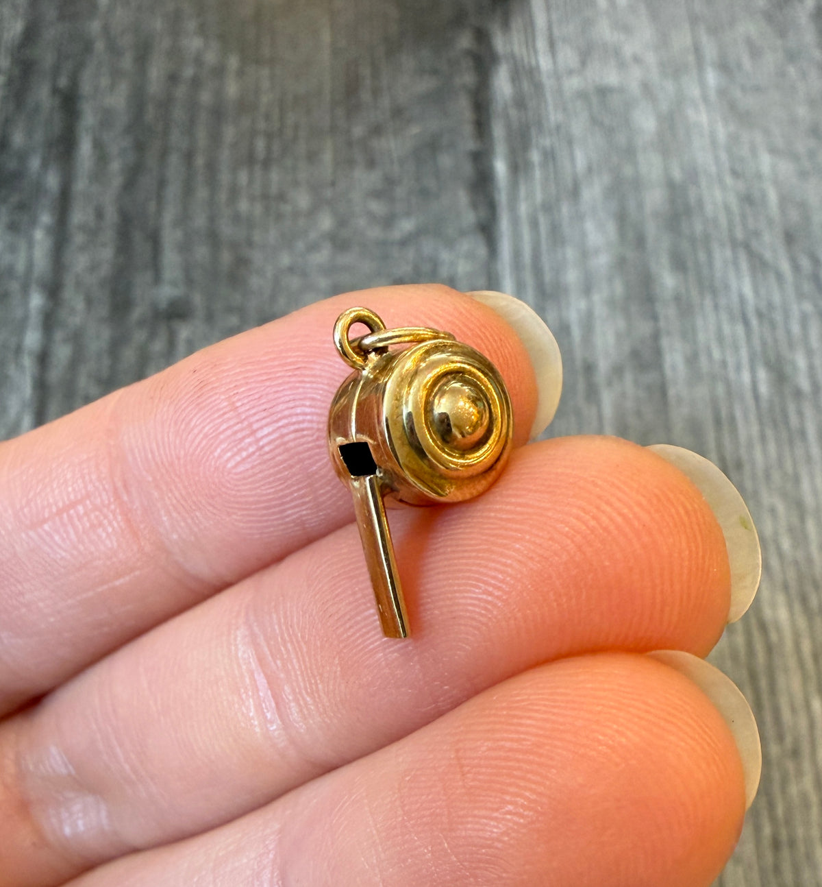 Small Whistle Charm in 14K Gold (S)