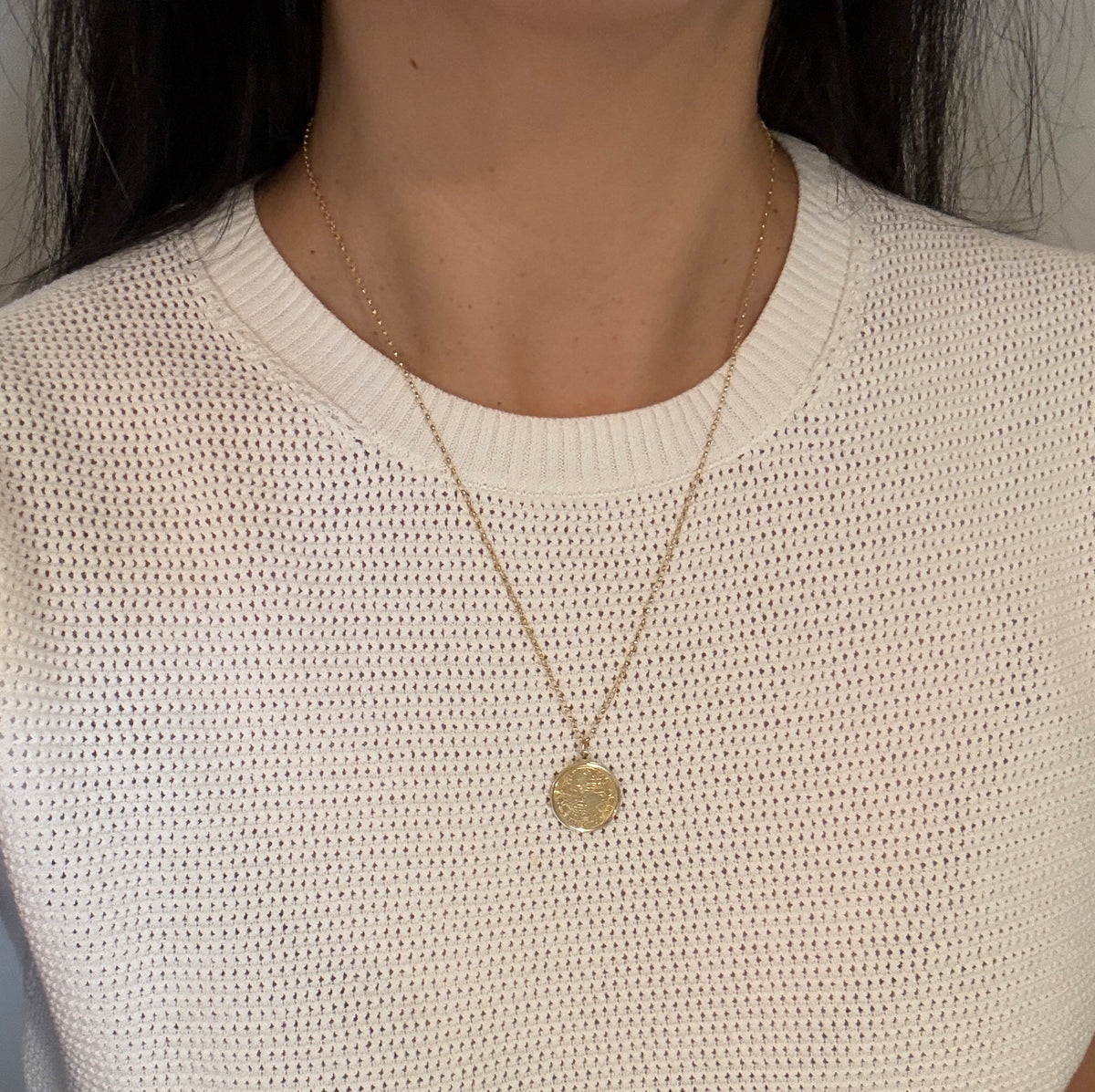 Lightweight 14K Gold Rolo Link Chain, 20.75" Long