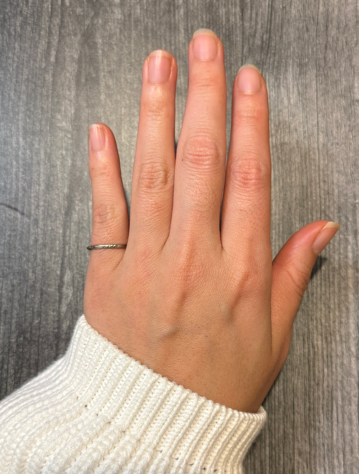 Art Deco 18K White Gold Belais Band, Ring Size 6