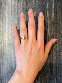 Small Shell Cameo Ring of a Woman's Profile in 10K Gold