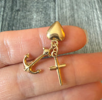 Faith, Hope and Love Charm in 14K Gold