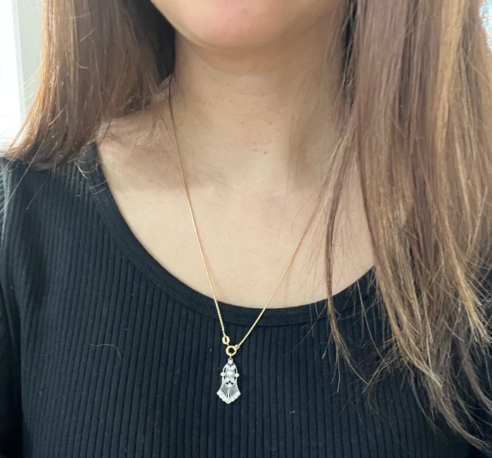 Edwardian Diamond and Pearl Bell Shaped Charm