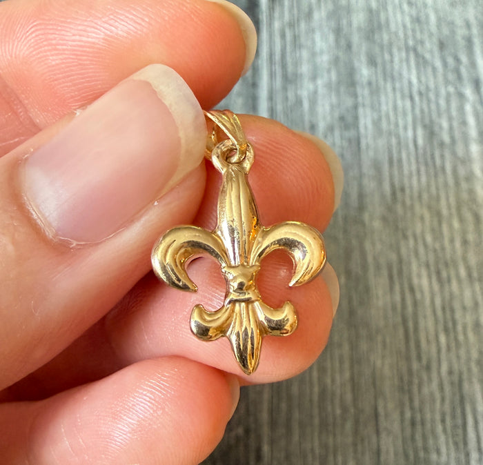 Fleur De Lis Charm in 14K Gold