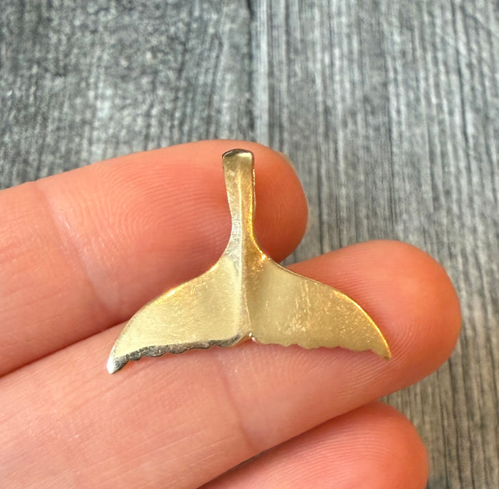 Midsized 14K Gold Whale Tail Charm