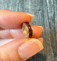 Pinkish Stone and 14K Gold Rondelle Charm