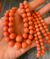 Graduated Coral Bead Multistrand Necklace (I)