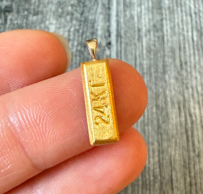 Mini 24K Gold Bar Charm