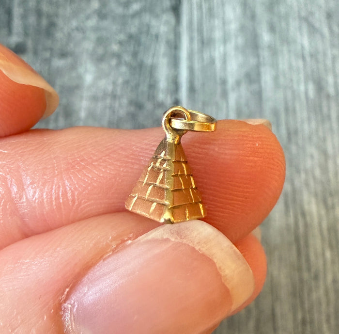 Mini Pyramid Charm in 14K Gold