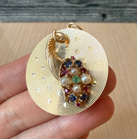 Large 1960s Dankner Gem Set Cornucopia Charm