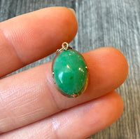 Oval Jade Charm in 14K Rosy Gold