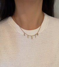 "ROBIN" Initial Charm Necklace in 14K Gold, 18.25" Long