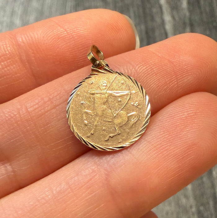 Vintage 14K Rose Gold Sagittarius Charm