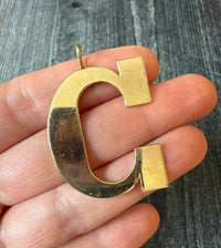 Large 14K Gold Initial "C" Charm