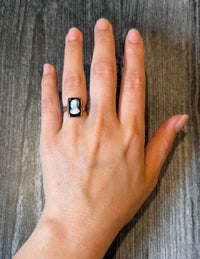Victorian Carved Onyx Warrior Cameo Ring in 10K Rose Gold (S)