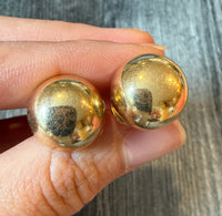 Dome or Button Earrings in 14K Gold