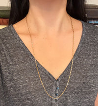 Vintage Extra Long Book Chain in 14K Gold, 30.5” Long