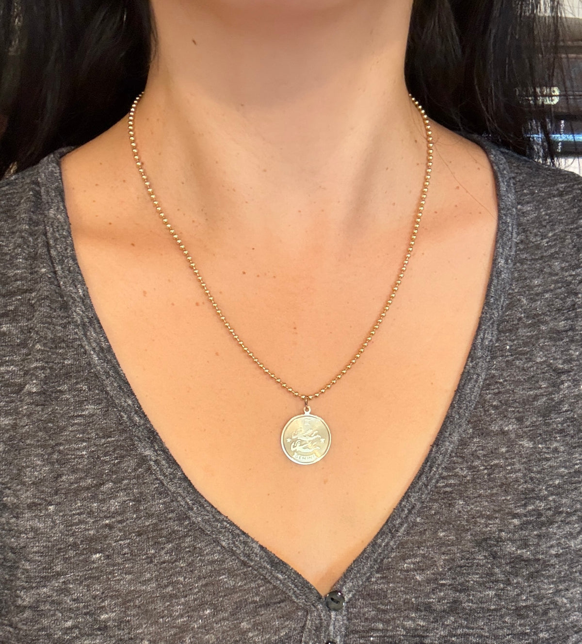 Classic Gold Ball Chain in 18K Gold, 20” Long (F)