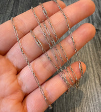 Art Deco 14K White Gold Filigree Chain, 24.25” Long