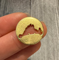 Martha's Vineyard Silhouette Slide Charm in 18K Gold
