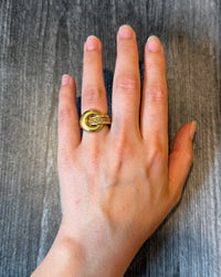 Yuri Ichihashi Textured 18K Gold Buckle Band, Size 6 (I)