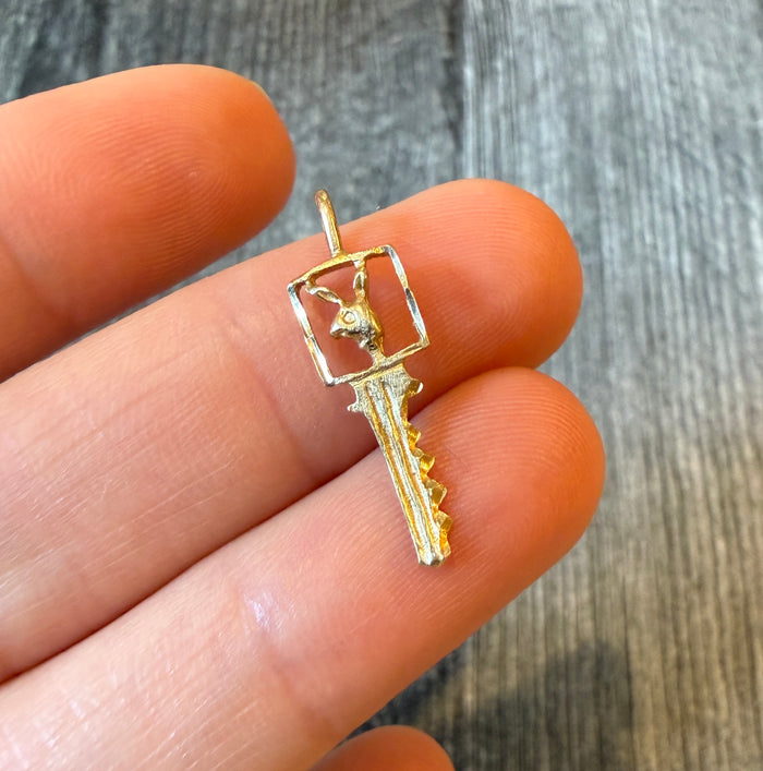 Small 14K Gold Playboy Key Charm