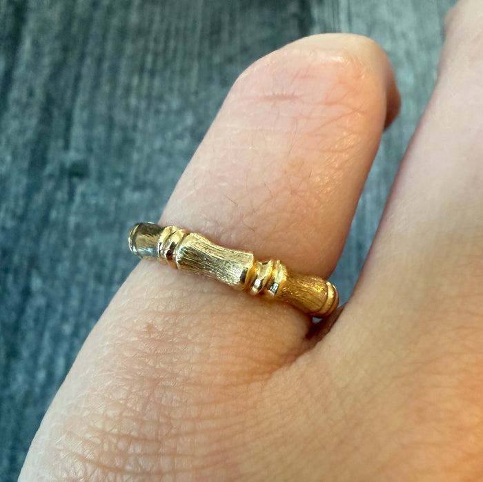 Vintage Bamboo Band in 14K Gold (2), Ring Size 5.5