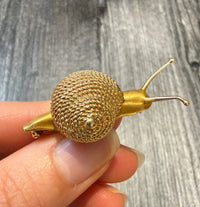 Vintage 14K Gold Snail Brooch, Slow Down (M)
