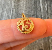 Lucky Number "13" Charm in 18K Gold
