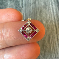 Art Deco Diamond and Ruby Charm (H)