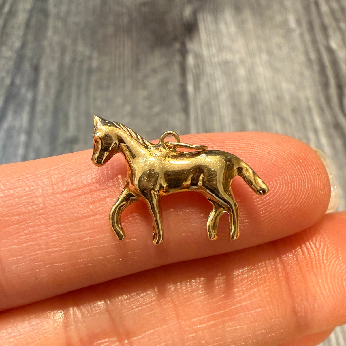 Vintage Horse Charm in 14K Gold