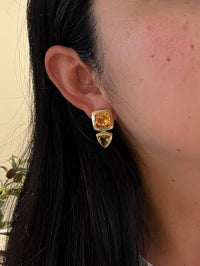 David Yurman Citrine and Prasiolite 18K Gold Drop Earrings