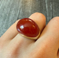 Domed Carnelian Ring in 14K Gold