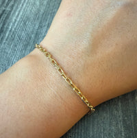 Biker Link Bracelet in 14K Gold, 6” Long (S)
