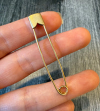 Long Vintage 14K Gold Safety Pin